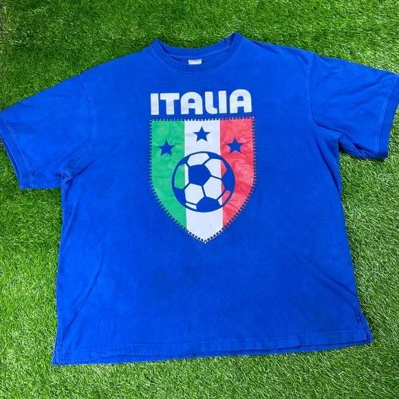 Gentleman Italian Short Sleeve Shirt Blue Size XL - futbol / Soccer — Italia #4 - Picture 1 of 13